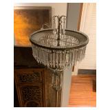 Early 20th Century Brass and Crystal Floor Lamps, PAIR 