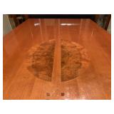 Surfboard Style Dining Table with Decorative Inlay 