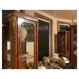 Bronze Ormule Accented Burl Wood Column Cabinets, Two Pairs!  