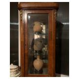 Bronze Ormule Accented Burl Wood Column Cabinets, Two Pairs! Antiquities, Clay Handled Jugs