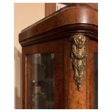 Bronze Ormule Accented Burl Wood Column Cabinets, Two Pairs! Antiquities, Clay Handled Jugs