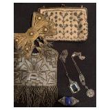 Antique Beaded Purse, Antique Silver  