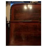 Marquetry Inlaid, Bronze Ormule Accented, Burled Wood Bedframe 