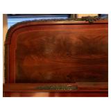 Marquetry Inlaid, Bronze Ormule Accented, Burled Wood Bedframe 