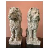 SHOP NOW @ HuntEstateSales.com! Rare 18th Century Carved Stone Figures, Seated Lions
