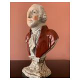 SHOP NOW @ HuntEstateSales.com! George Washington Lead-Glazed Earthenware Bust, Marked Ra Wood Bursl