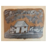 SHOP NOW @ HuntEstateSales.com! Alfred Wallis, White Houses, Oil On Card