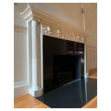 Late 19th Century Hand Carved Fireplace Mantel with Ram Heads