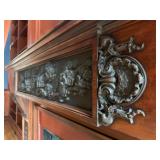 Hand Carved Fireplace Surround Featuring Chrysanthemums, Maple Leaves and Dogwood Flowers