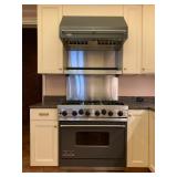 Viking Professional Stove with Stainless Shelf and Vented Hood with Warming Light