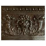 Late 19th Century Hand Carved Fireplace Surround with Roaring Lion Heads