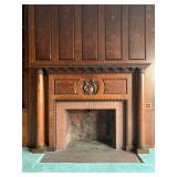Late 19th Century Hand Carved Fireplace Surround with Cherubs in Rich Satinwood