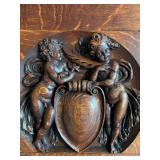 Late 19th Century Hand Carved Fireplace Surround with Cherubs in Rich Satinwood