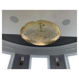 Ripple Effect Molded Plastic Pendant Fixture in Amber