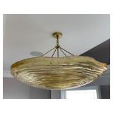 Ripple Effect Molded Plastic Pendant Fixture in Amber