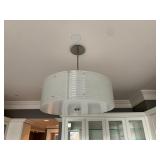 Textured Glass Drum Pendant Light Fixture by Hammerton Studio