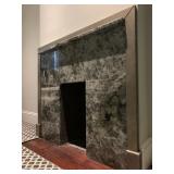 Modern Low Profile Marble Mantle and Fireplace Surround