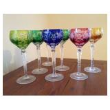 cut and colored crystal glassware