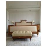 leather tufted ottoman 