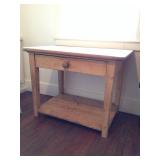 unfinished pine console table