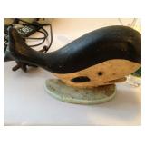 cast iron whale door stop 