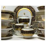Rosenthal Continental Ninety-Six Piece Dinnerware Set in Navy and Gold