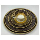 Rosenthal Continental Ninety-Six Piece Dinnerware Set in Navy and Gold