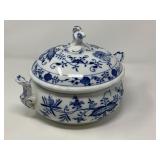 Meissen Porcelain Lidded Casserole in Blue Onion