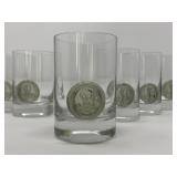 Rare Vintage Skull and Anchor Glassware from Rosenthal, set of Six (6) 