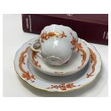 Meissen Porcelain Ming Dragon Pattern Coffee Set in Red, Twenty-One Piece Set
