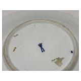 Meissen Porcelain B Form Royal Blue and Gold Scalloped Cabinet Plate Set (2) 