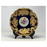 Meissen Porcelain Royal Blue and Heavy Gilt Cabinet Plate