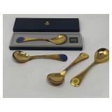 Georg Jensen Gold Plated Sterling Silver Spoons of the Year, 1976, Set of Four (4)