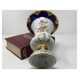 Meissen Porcelain Vase B Form in Royal Blue and Heavy Gilt