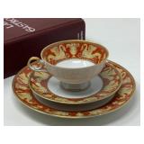 Kaiser Teacup, Saucer and Plate Set, Dragon Border