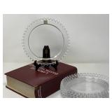 Andlau by Lalique, Crystal Glass Plates with Beaded Edge