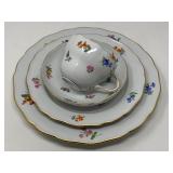 Meissen Porcelain Scalloped Edge Strewn Flowers