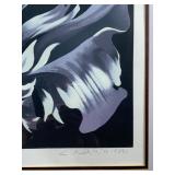 Framed Print, Parrot Tulip On Black, by Lowell Nesbitt (American, 1933-1993), Screenprint, 1980