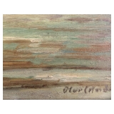 Framed Painting, Three Sailing Vessels At Low Tide, by Hans Harlander (German, 1880-1943), Oil on Pa