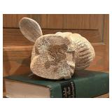 Inuit Carved Whale Bone Figure by Ricky Kuzuguk Signed RK, Sculpture 