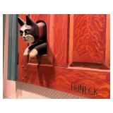 Cat Door by Stephen Huneck (American 1948-2010) Carved Relief
