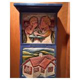 The Gossip Box by Mary Shelley (American, b. 1950) Carved Relief