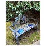 Drew Smith (1948-2018) Sculptural Glass and Metal Bench