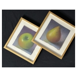 Comice and Granny Smith by Paul Linfante, Pastel on Paper