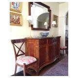 Marble Top Buffet, Hand Carved