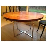 Danish Rosewood Table with Chrome Base 