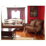 Hollywood Regency Style Couch, Love Seat and Chair