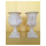Lenox Swan Urn Vases 