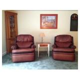 Pair of Leather Club Chair Recliners C