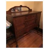 Oak Buffet with Mirror Backsplash